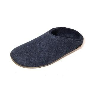 glerups wool slippers leather soles shoes denim blue sz 42 / 11